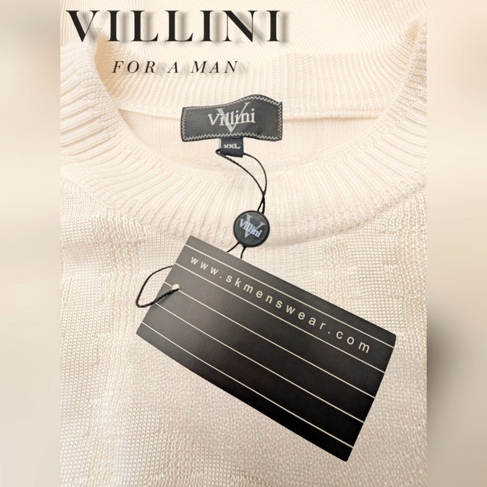 NWT Villini CCIVY Rayon Cotton Blend Cream Pullover Crewneck Sweater Size XXL